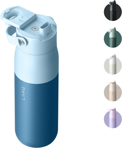 LARQ Bottle Swig Top 34oz - Insulated Stainless Steel Water Bottle With Built-In Silicone Handle | BPA Free | Reusable Water Bottle for Sports, Gym, and Travel, Obsidian Black