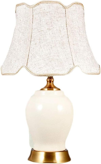 American Retro lamp Bedroom Bedside Creative Home Living Room Simple Modern Adjustable Light Remote Control Ceramic Table(B)