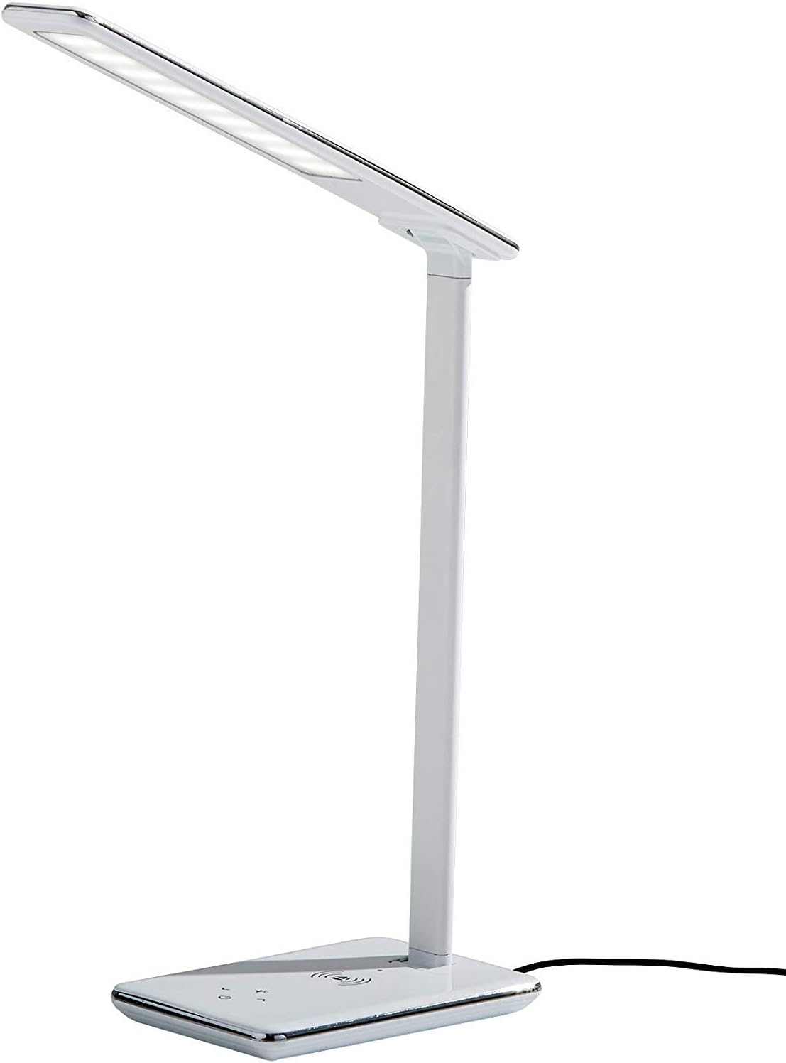 Adesso Simplee Declan LED Multi-Function Desk Lamp, Smart, 3 Color Temperature Modes, Improved Wellness and Circadian Rhythm, Qi Wireless Charging, Dimmer Touch Switch, 5ft, White
