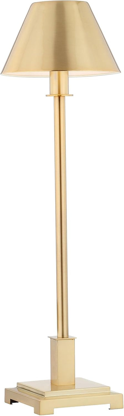 26 Inch Metal Shade LED Table Lamp, Modern Nightstand Lamp for Bedroom Living Room Office Bookcase, with LED Bulb Suitable for bedrooms, Living Rooms, Offices, Book(Brushed Brass Gold)