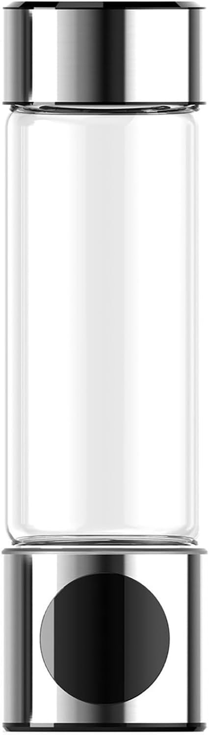 Hydrogen Water Bottle Generator, 460ml Rechargeable Glass Hydrogen-Rich Water Cup, PEM Molecular Hydrogen Water Ionizer, Smart Portable Hydrogen Bottle for Travel, Fitness, and Daily Hydration