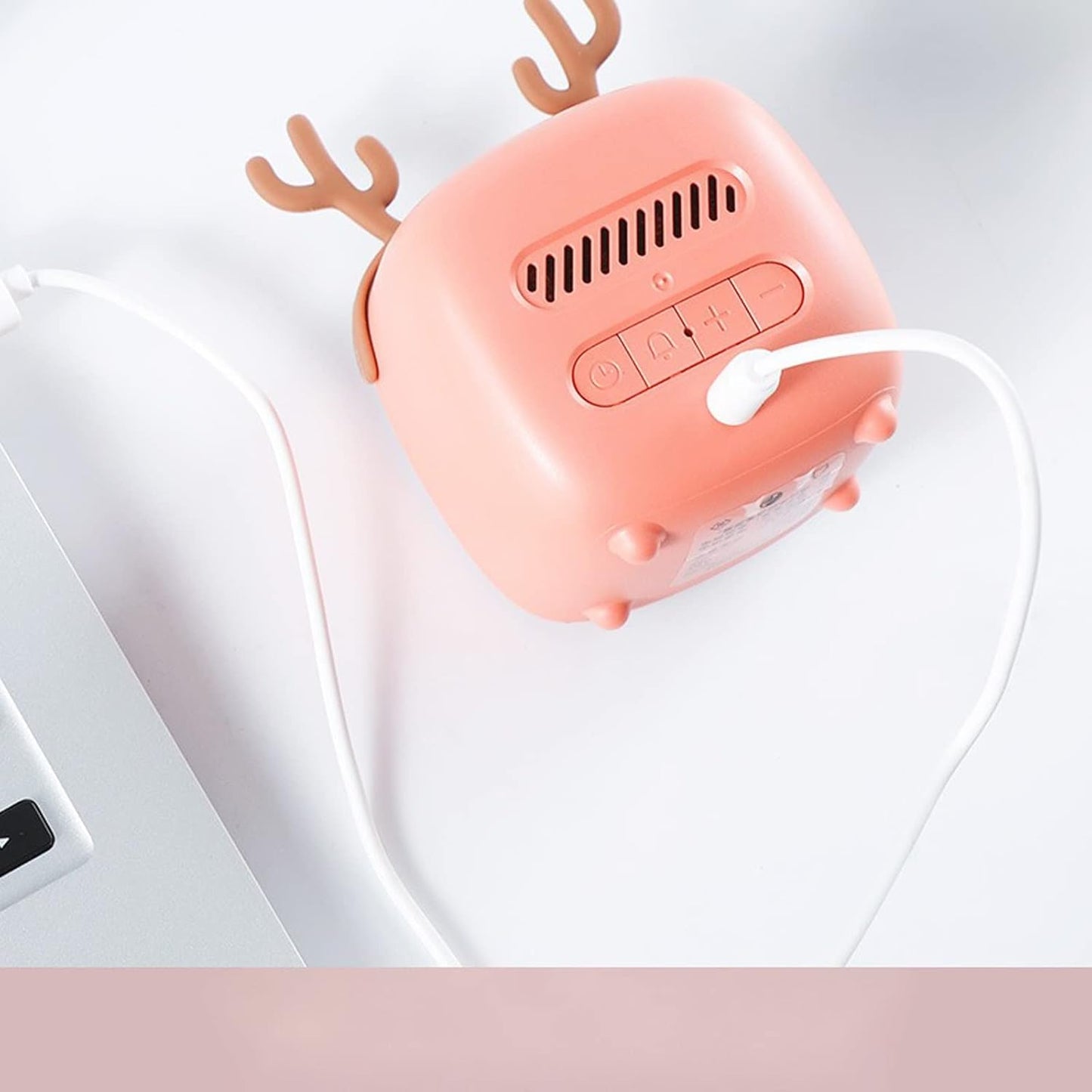 Alarm Clock Digital Alarm Clock Antler Shape Alarm Clock, Smart Silent Alarm Clock, Rechargeable, Home Decor Table Ornaments Gift for Kids Clock (Color : Orange) (Gris)