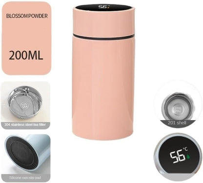 Smart Thermos Water Bottle Intelligent Temperature Display Stainless Steel Vacuum Flasks Thermoses with Filter Tee Cup(D)