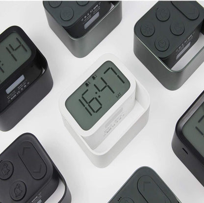 Alarm Clock Bedside Alarm Clock Small Alarm Clock Digital Alarm Clock Kids Alarm Clock Small Clock Smart Clock Non Ticking Alarm Clock Black,One Size (White English Version)
