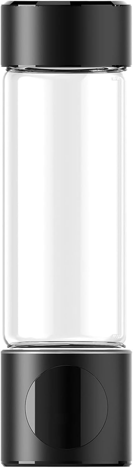 Hydrogen Water Bottle Generator, 460ml Rechargeable Glass Hydrogen-Rich Water Cup, PEM Molecular Hydrogen Water Ionizer, Smart Portable Hydrogen Bottle for Travel, Fitness, and Daily Hydration