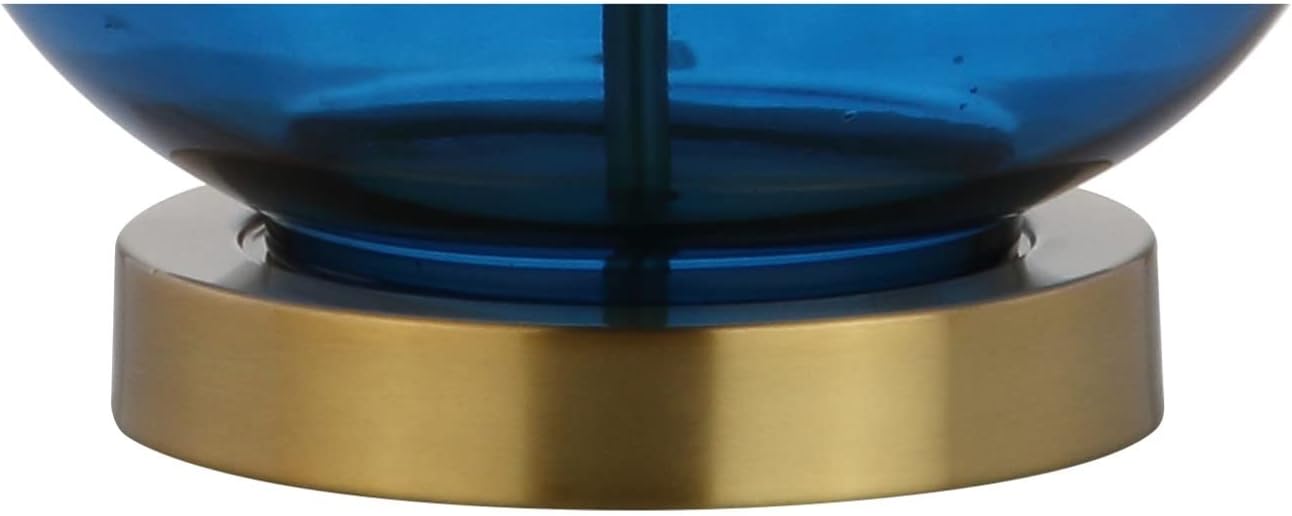 JONATHAN Y JYL1068C-SET2 Set of 2 Table Lamps Lavelle 25" Glass LED Table Lamp Contemporary Transitional Bedside Desk Nightstand Lamp for Bedroom Living Room Office College Bookcase, Cobalt Blue