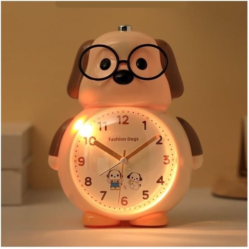 Alarm Clock, Alarm Clock Student Special Wake Up Artifact Boys Girls Cartoon Clock Smart Clock(Brown)