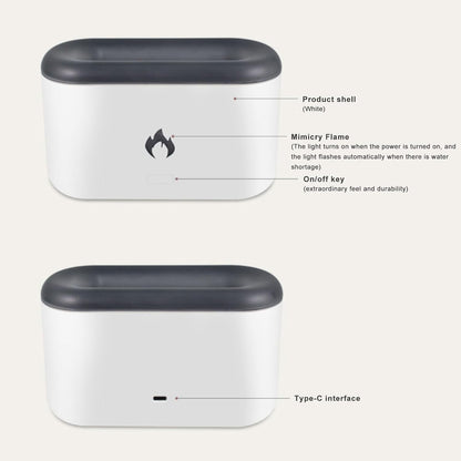 Cool Mist Humidifiers for Bedroom,Flame Humidifier Aroma Diffuser,Simulated Flame Fine Aerosol Silent Humidification Desktop Decoration for Baby Bedroom Plant Office Yoga SAGGION