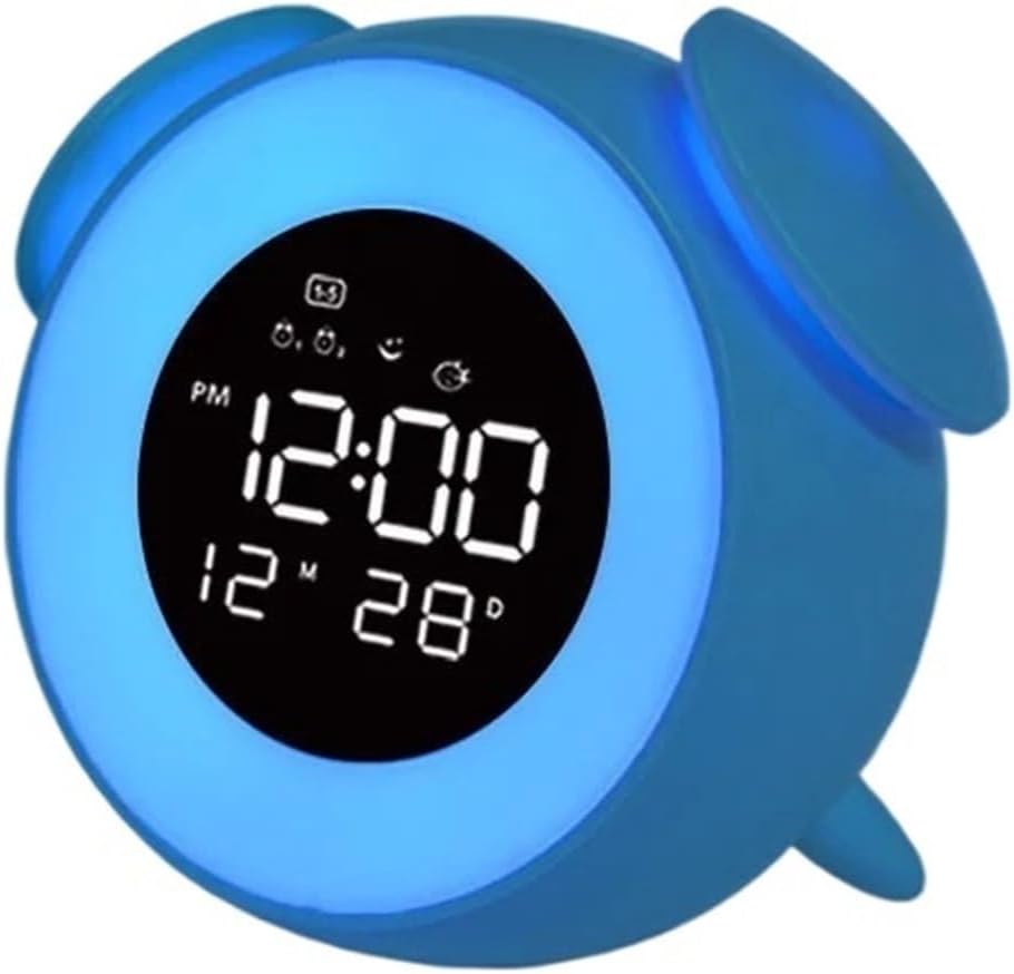 Digital Smart Alarm Clock Cute Night Light Chargeable Child Alarm Clock Kid Gift Digital Clock(Pink)