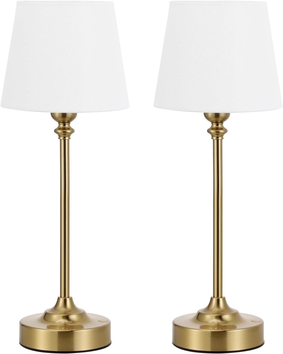 15.8-inch Wireless Charging Touch Table Lamp 2-Pack, Battery Powered, Stepless Dimming, for Dining Table, Living Room Suitable for bedrooms, Living Rooms, Offices, Book(White - Black)