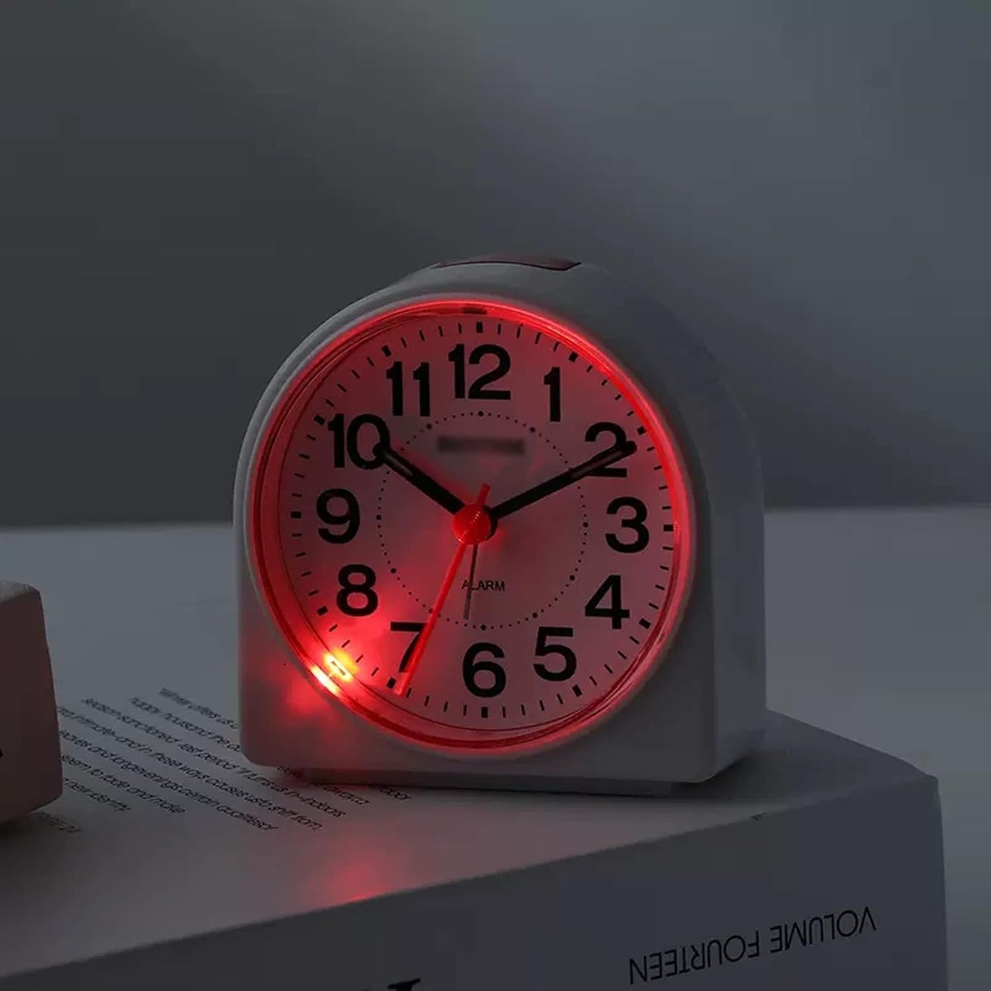 Alarm Clock Beside ﻿ Small Silent Alarm Clock with Night Light, Battery Operated, Desk Clock for Bedroom and Home Decoration Smart Alarm Clock(Blue)