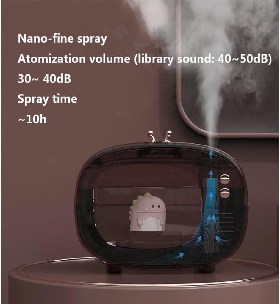 Grafken Cute Retro Humidifier, Creative TV Humidifier, Mini Spray, USB Portable, Home Bedroom Creative Water Meter Cute Dormitory Desktop (Color : White)