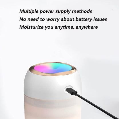 Grafken Humidifier USB Office Desktop Indoor Air Atomization 330ML Humidifier Household Children's Room Soft Light Night Light Silent Large Spray Humidifier