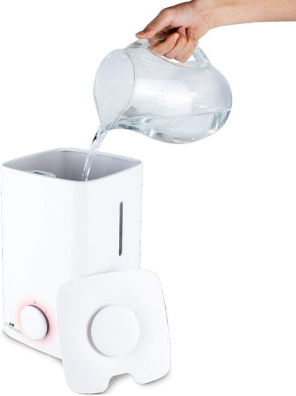 Air Innovations Humidifiers for Bedroom Convenient Oversized 4.5L Tank Runs for 70 Hours for Large Room up to 400 Sq Ft Top Fill Cool Mist Humidifier Ideal for Baby Room and Plants MH-419, White, 1.2