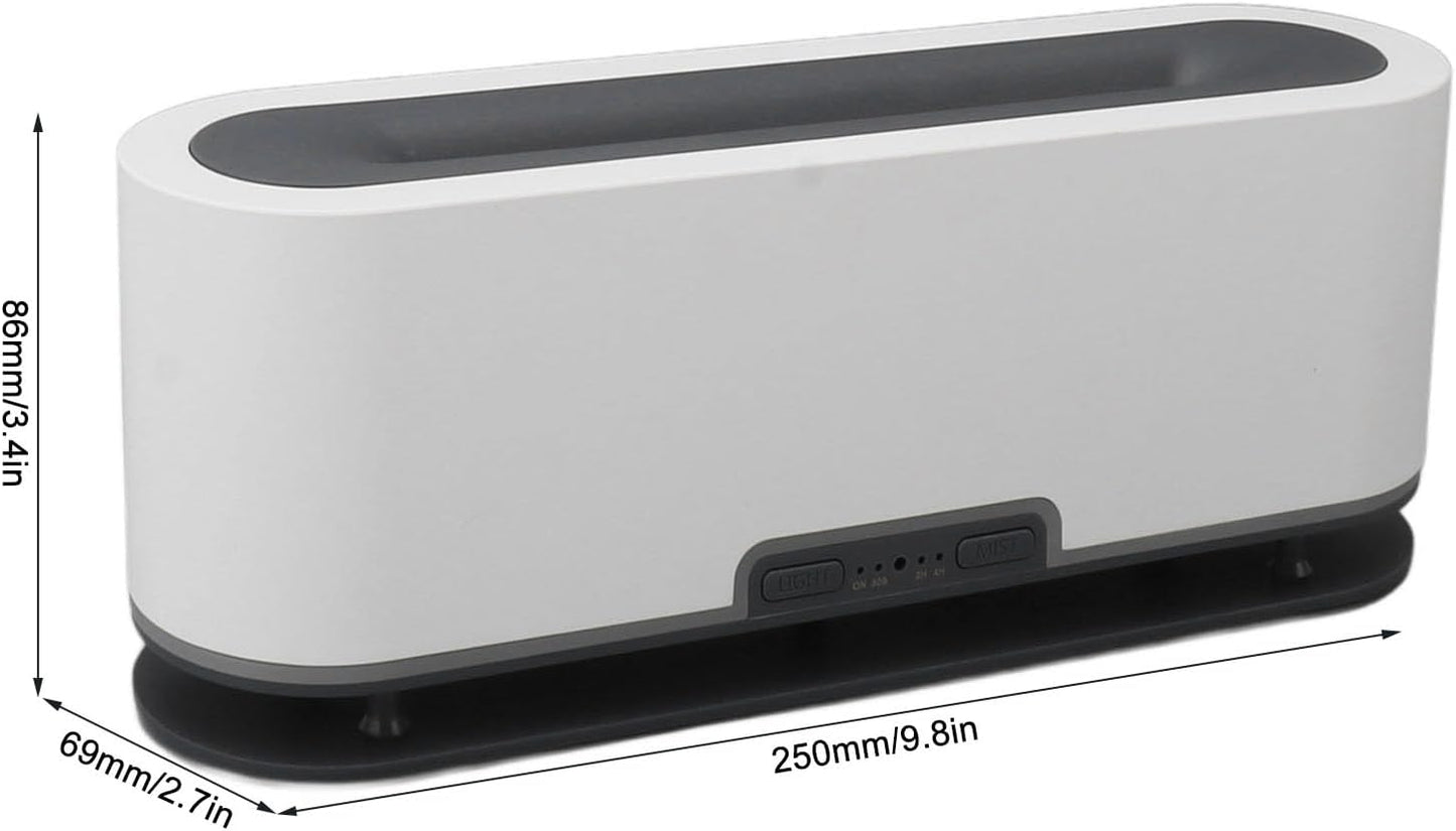 200ml Flame Humidifier with Simulated Flame, Colorful Light, Quiet Operation for Home Office (US Plug)(White)