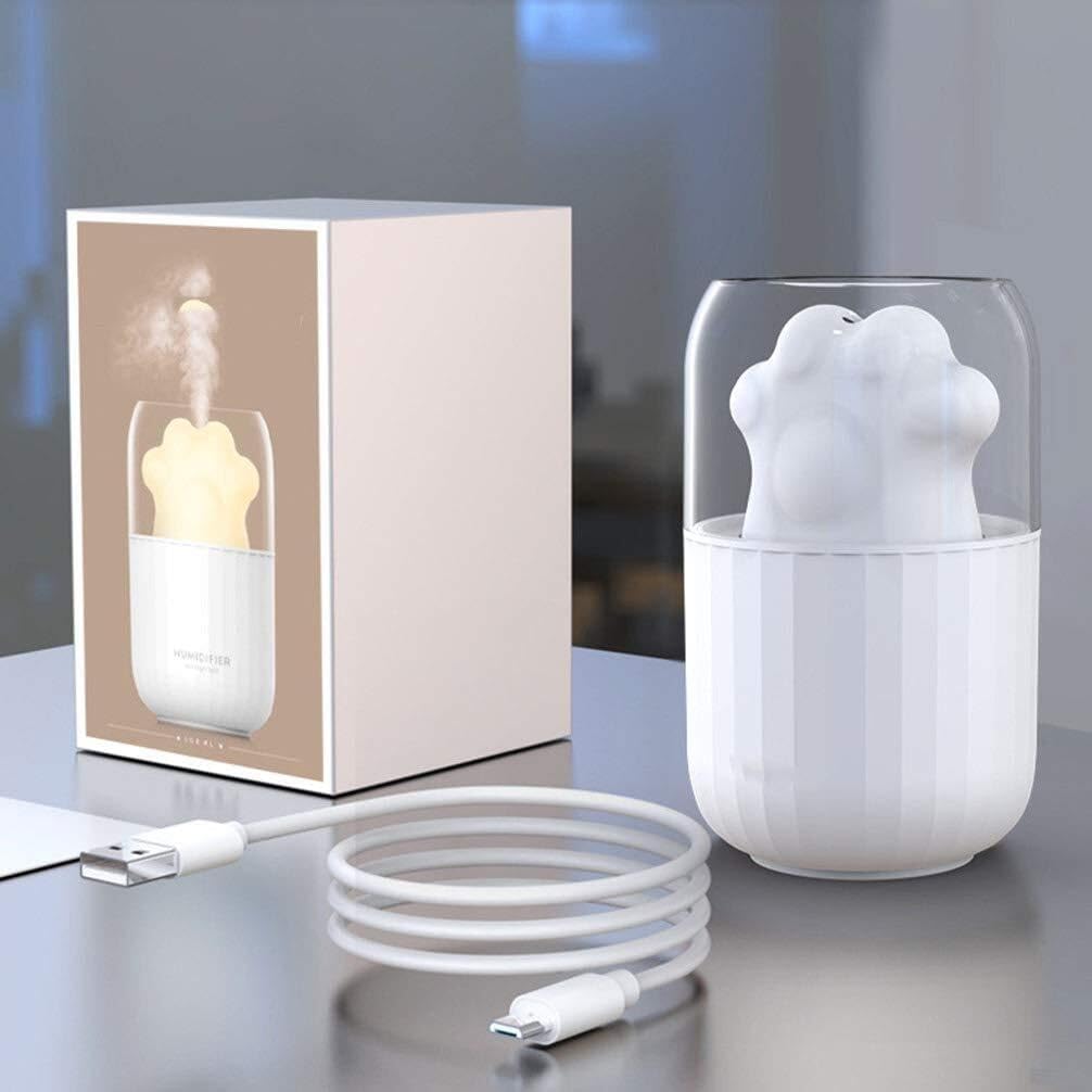 The new usb creative cat's claw egg yolk night light mini humidifier, small home desktop air humidifier, humidification and moisturizing in one step,girly
