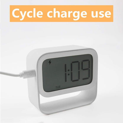 Alarm Clock Bedside Alarm Clock Small Alarm Clock Digital Alarm Clock Kids Alarm Clock Small Clock Smart Clock Non Ticking Alarm Clock Black,One Size (White English Version)