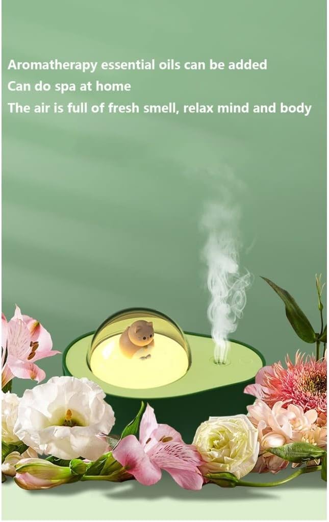 Grafken Cute Humidifier, Retro Lamp in Bedroom Car Can Add Aromatherapy and Moisturizing Cute Small USB Night Light Humidifier (Size : 210ML)