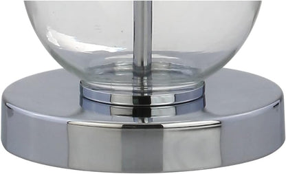 JONATHAN Y JYL1070A-SET2 Set of 2 Table Lamps Bella 27" Glass Triple-Sphere LED Table Lamp Contemporary Bedside Desk Nightstand Lamp for Bedroom Living Room Office College Bookcase, Clear/Brass