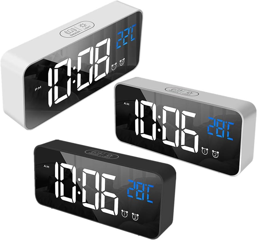 Sunrise Simulator Alarm Clock Alarm Clock Retro Table Clock Smart Alarm Clock Alarm Clocks Bedside Projection Alarm Clock Digital Clocks Gray (Gray)