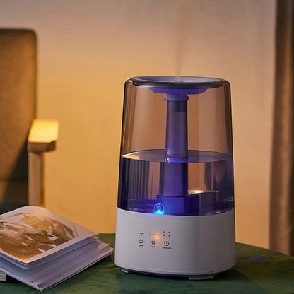 Bedroom humidifier,top Water air humidifier,Large-Capacity Desktop ultrasonic Smart Aromatherapy humidifier,Small Night Light,Automatically Shut Down. (Color : Gray, Size : 181730cm/76.611.8in)