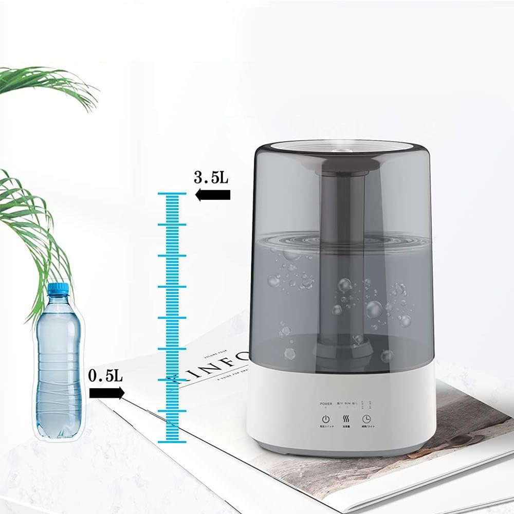 Bedroom humidifier,top Water air humidifier,Large-Capacity Desktop ultrasonic Smart Aromatherapy humidifier,Small Night Light,Automatically Shut Down. (Color : Gray, Size : 181730cm/76.611.8in)