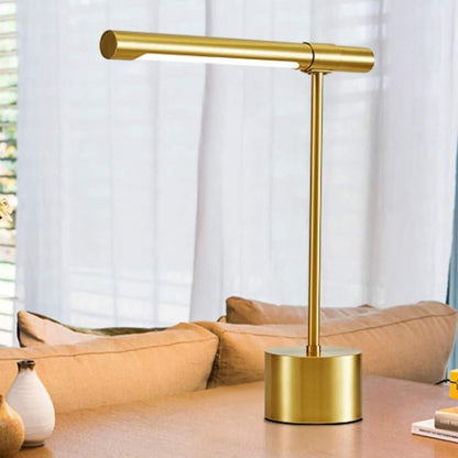 17.71-inch Modern Gold Desk Lamp, Adjustable LED Desk Lamp, Suitable for Study, Bedside Reading, Polished Brass Suitable for bedrooms, Living Rooms, Offices, Book