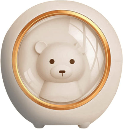 Habiba Humidifier Cute Small Essential Oil Diffuser with Space Capsule Decoration，Creative Home Mute Bedroom USB Portable Humidifier，Night Light Quiet