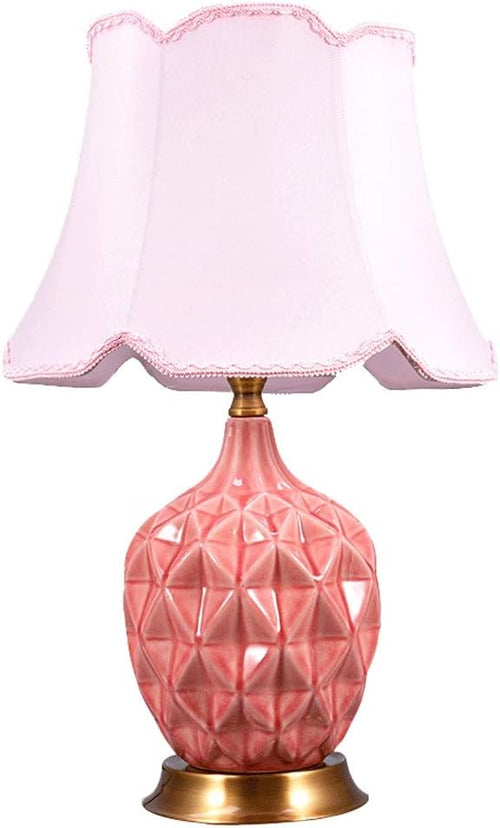 Table lamp New Chinese Ceramic Table Bedroom Bedside Living Room Large Creative Retro Wind Network red(Green)