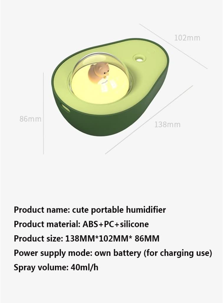 Grafken Cute Humidifier, Retro Lamp in Bedroom Car Can Add Aromatherapy and Moisturizing Cute Small USB Night Light Humidifier (Size : 210ML)