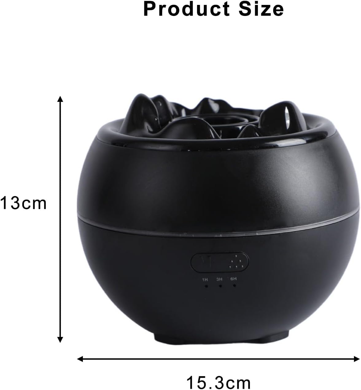 Volcano Humidifier,Aromatherapy Diffusers,Colorful Flame Night Light,1/3/6 Hour Timer,Fine Mist Power Off Protection Peaceful Sleep Suitable for Baby Bedroom Plant Office Yoga,Black,Cracked