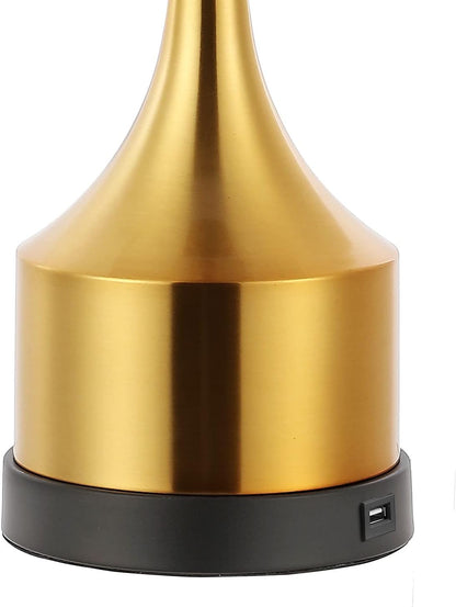 JONATHAN Y JYL4045C-SET2 Cooper 26" Farmhouse Iron LED Table Lamp with USB Charging Port Classic Bedside Desk Nightstand Lamp for Bedroom Living Room Office, Oil Rubbed Bronze (Set of 2)