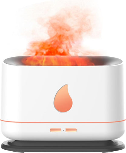 Flame Humidifier Aroma Diffuser,Cool Mist Humidifier,Simulated Flame, Power Outage When There Is No Water,Silent Humidification For Baby Bedroom Plant Office Yoga,Black
