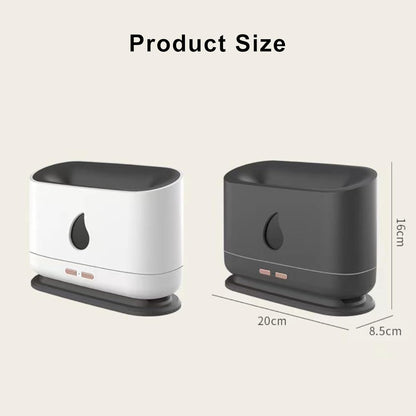 Flame Humidifier Aroma Diffuser,Cool Mist Humidifier,Simulated Flame, Power Outage When There Is No Water,Silent Humidification For Baby Bedroom Plant Office Yoga,Black