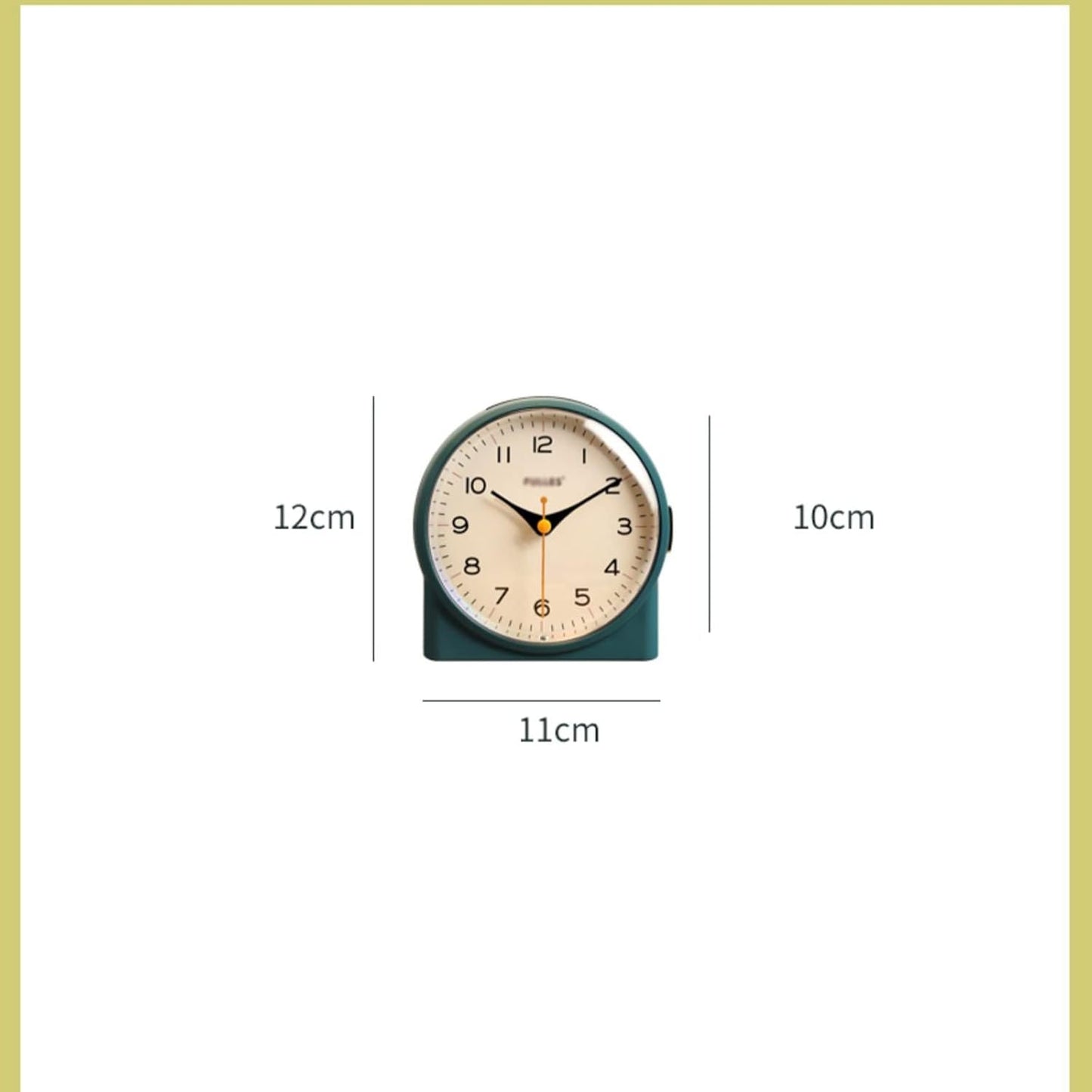 Alarm Clock 4 inch Super Silent Non Ticking Small Clock with Night Light, Battery Operated, Snooze and Light Functions, for Living Room, Bedroom, Bedside, Desk, Gift Clock Smart Alarm Clock (Color :