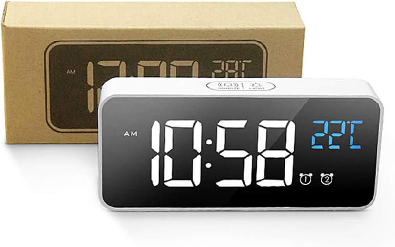 Sunrise Simulator Alarm Clock Alarm Clock Retro Table Clock Smart Alarm Clock Alarm Clocks Bedside Projection Alarm Clock Digital Clocks Gray (Gray)