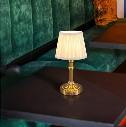 Cordless Portable LED Table Lamp 2-pack, Fabric Shade, Battery Power, Stepless Dimming, For Living And Dining Rooms suitable for bedrooms, living rooms, offices, book(Mottled Silver+Fabric Lampshde)