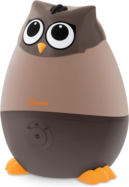 Crane Ultrasonic Humidifiers for Kid's Room and Baby Nursery, .5 Gallon Cool Mist Air Humidifier, Owl Humidifier For Kid's Room