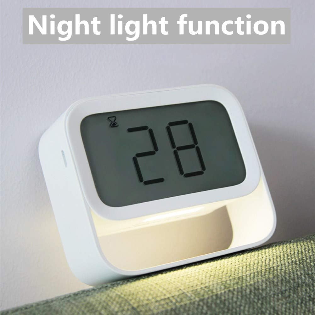 Alarm Clock Bedside Alarm Clock Small Alarm Clock Digital Alarm Clock Kids Alarm Clock Small Clock Smart Clock Non Ticking Alarm Clock Black,One Size (White English Version)