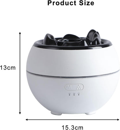 Volcano Humidifier,Aromatherapy Diffusers,Colorful Flame Night Light,1/3/6 Hour Timer,Fine Mist Power Off Protection Peaceful Sleep Suitable for Baby Bedroom Plant Office Yoga,Black,Cracked