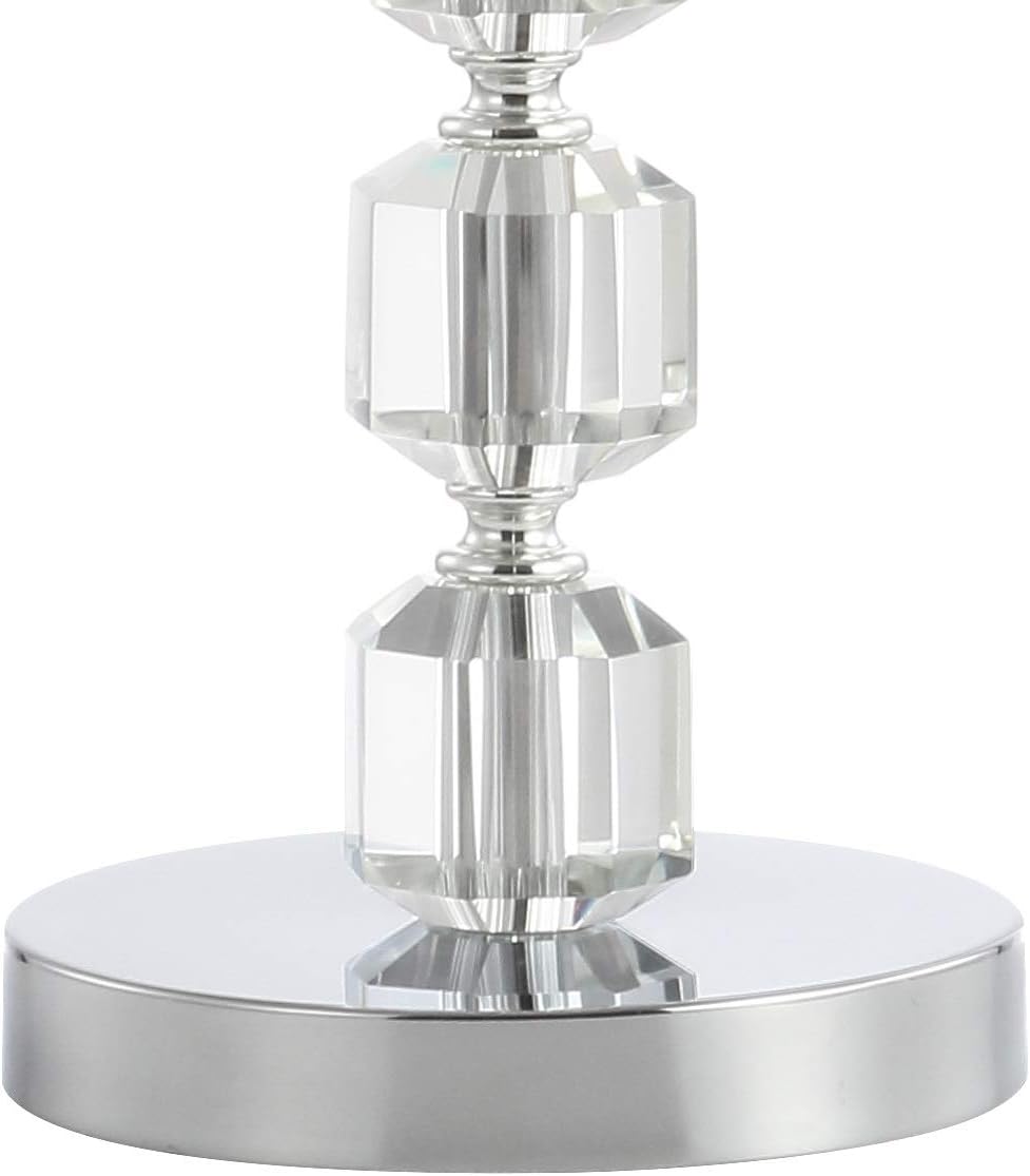 JONATHAN Y JYL5053A-SET2 Set of 2 Table Lamps Cary 27.5" Modern Stacked Crystal/Metal LED Table Lamp Glam,Modern for Bedroom, Living Room, Office, College Dorm, Coffee Table, Chrome/Clear