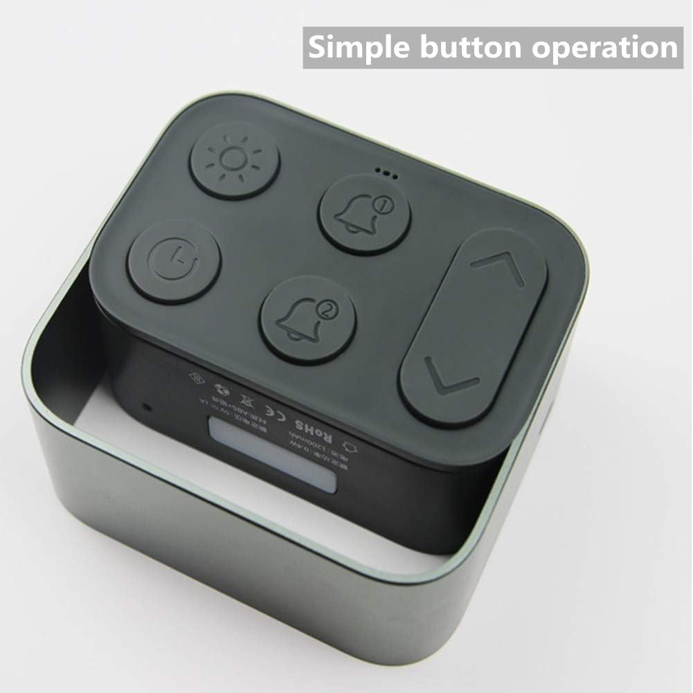 Alarm Clock Bedside Alarm Clock Small Alarm Clock Digital Alarm Clock Kids Alarm Clock Small Clock Smart Clock Non Ticking Alarm Clock Black,One Size (White English Version)