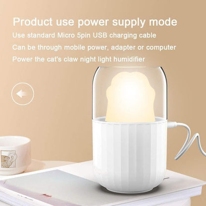 The new usb creative cat's claw egg yolk night light mini humidifier, small home desktop air humidifier, humidification and moisturizing in one step,girly