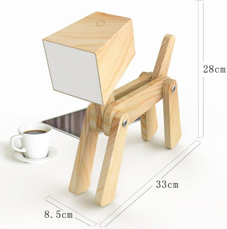 Dimmable Touch Wooden Unique Table Lamp, Suitable for Bedroom Bedside Dormitory, Gift for Friends Suitable for bedrooms, Living Rooms, Offices, Book(Medium-Walnut Color)