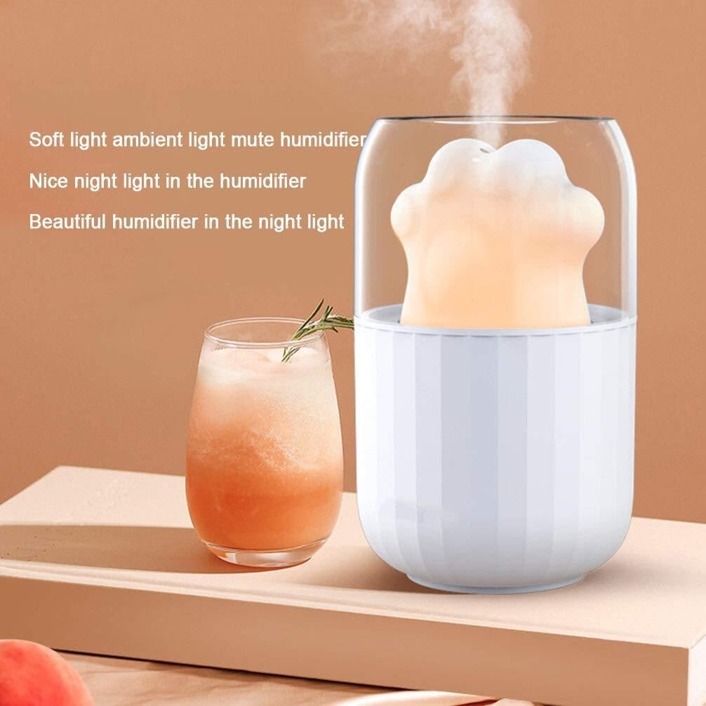 The new usb creative cat's claw egg yolk night light mini humidifier, small home desktop air humidifier, humidification and moisturizing in one step,girly