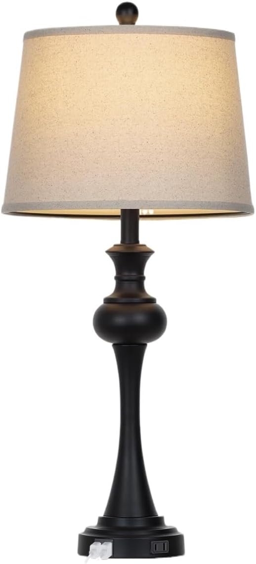 28.75" Modern Table Lamp with USB A+C and AC Outlet for Living Room, Bedroom, Nightstand, Coffee Table, 2 Bulbs Included Suitable for bedrooms, Living Rooms, Offices, Book(Gold)