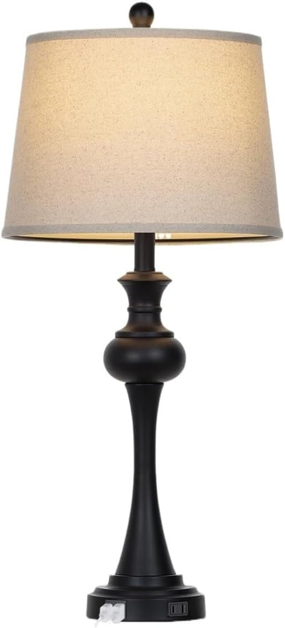 28.75" Modern Table Lamp with USB A+C and AC Outlet for Living Room, Bedroom, Nightstand, Coffee Table, 2 Bulbs Included Suitable for bedrooms, Living Rooms, Offices, Book(Gold)