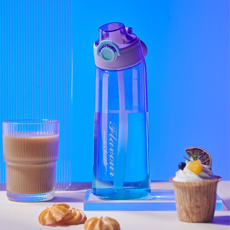 30 Oz High-tech Sports Water Bottle with 4 Flavor Ring, BPA-Free, Must-Have Fashion Item for Dieters, Flip Top Leak Proof Lid(Orange)