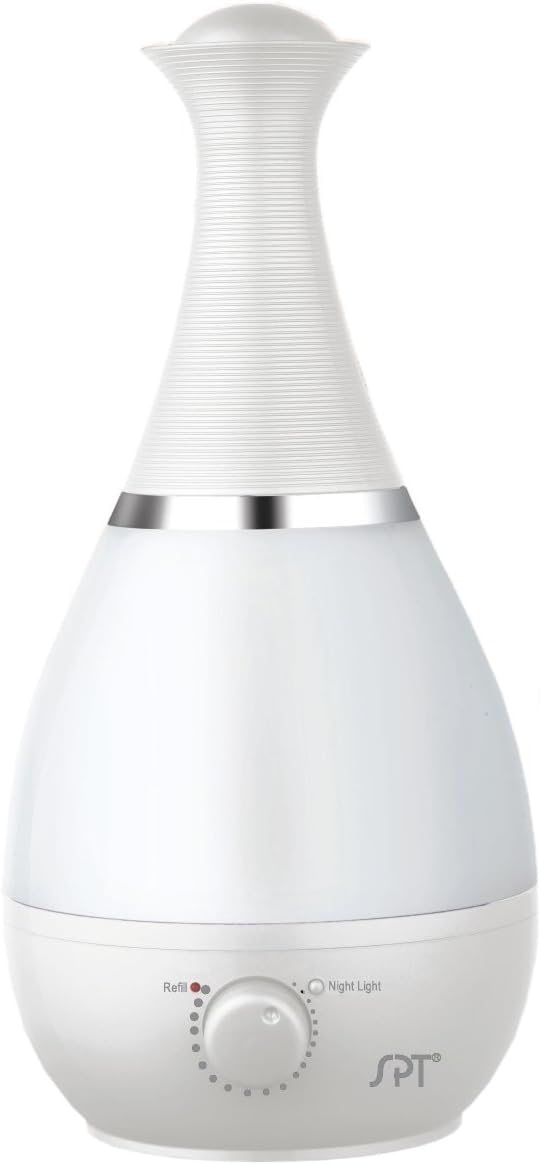 Ultrasonic Humidifier with Frangrance Diffuser and Night Light (White)