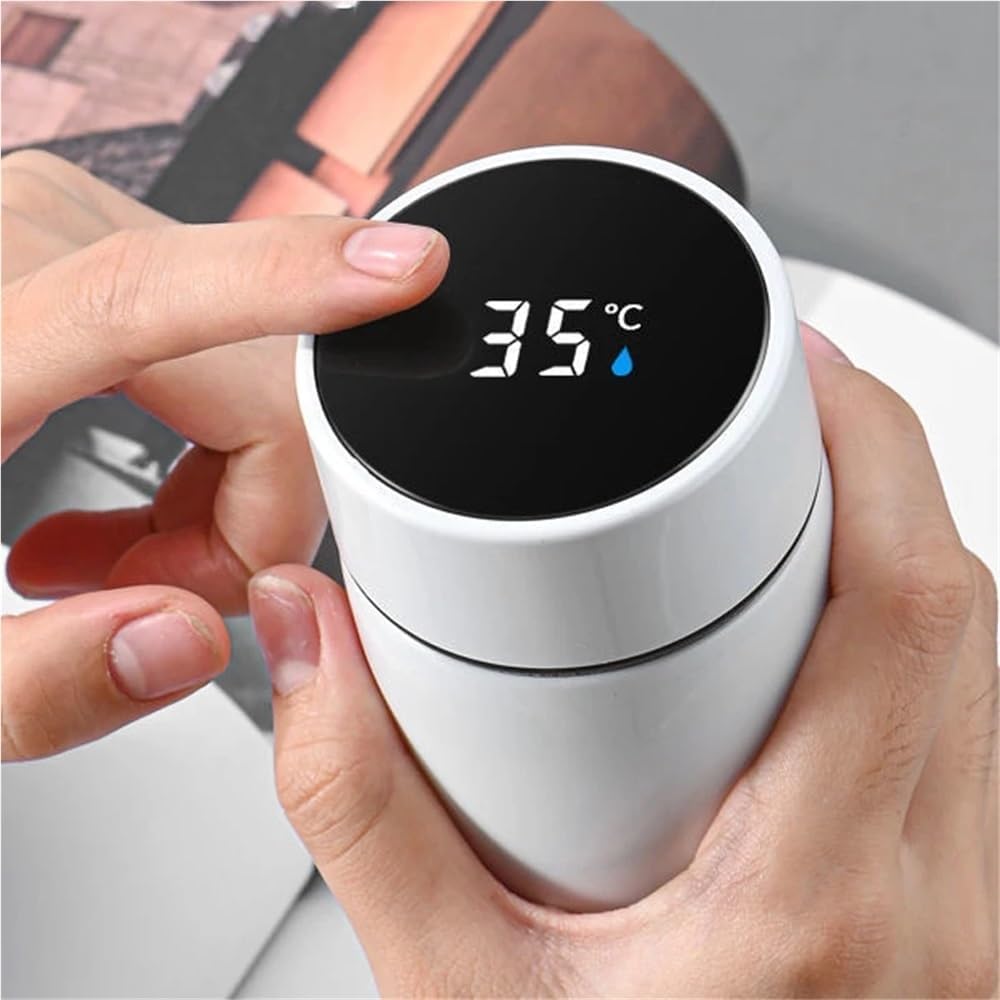 Smart Thermos Water Bottle Intelligent Temperature Display Stainless Steel Vacuum Flasks Thermoses with Filter Tee Cup(D)